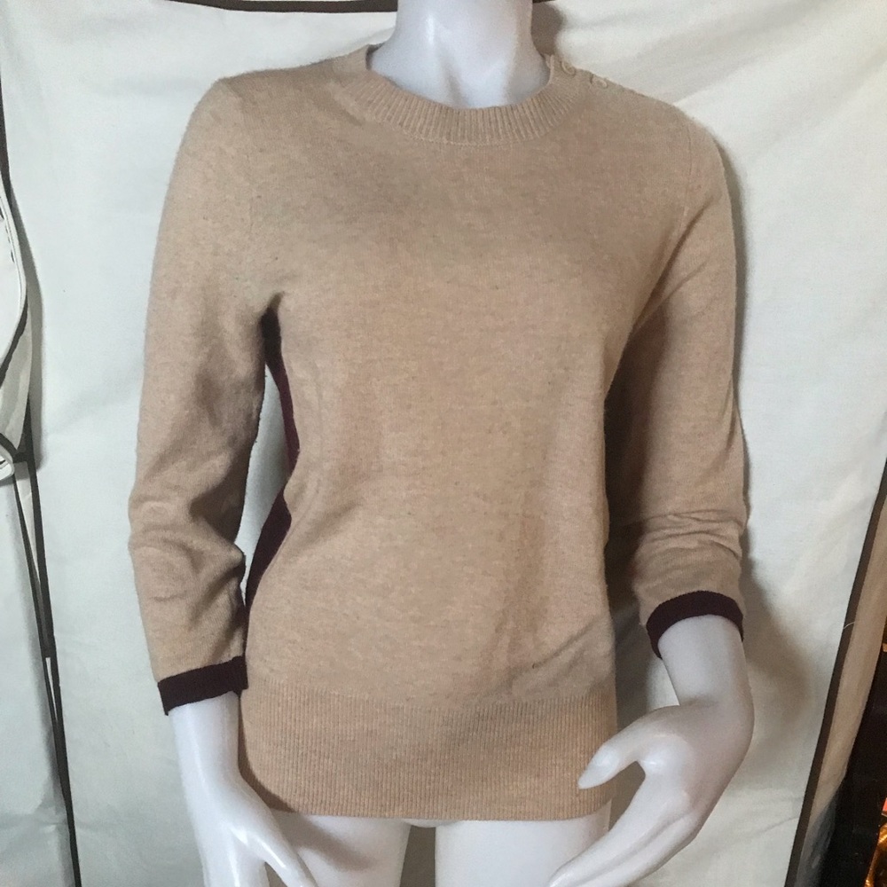 j crew women's cashmere, color  cream and  bordo